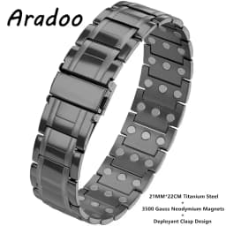 ARADOO Premium Titanium Steel Bracelets for Men with 3X Ultra Strenth Magnetic Wristband Jewelry Gifts