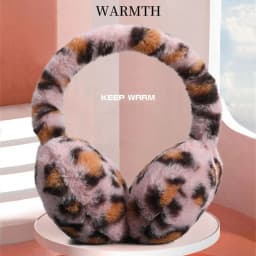 Winter Warm Thickened Ear Muffs Foldable Leopard Print Earmuffs Men and Women Windproof Frostproof Earlap Simple Plush Hairband