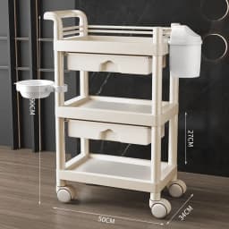 Barbershop Trolley with Wheels Multi-Layer Storage Rack High Load Capacity Durable 360°Rolling Workbench for Salon Spa Tattoo