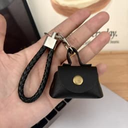 Versatile Mini Handbag Keychain with PU Leather Woven Rope for Coin Purses Fashion Creative Accessory Charm Pendant