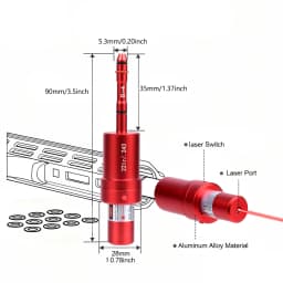 22LR 22 LR 40S&W 30-30 .25 .27 7mm 6.5mm 177 7.62 300win 12GA 45ACP 223rem 9mm Laser Training Bullet Bore Sight Dry Fire Laser