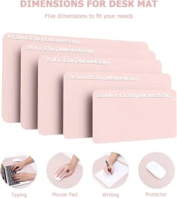 Non-Slip Desk Mat, Waterproof Desk Pad Table Protector, Large Mouse Pad Leather Writing Mat with Suede for Office /Home/Decor