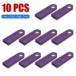 10/50/100 Pcs Free Custom Logo Metal USB Flash Drive 64GB 32GB 8GB 4GB Memory Flash USB Stick Pen Drive 128MB 512MB PenDrive 2.0