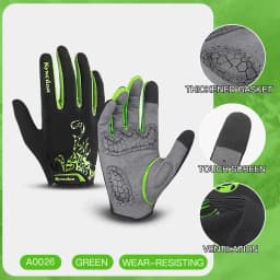 Outdoor Cycling Gloves Full Finger Shockproof Microfiber Wear Resistant Breathable Anti-sweat Touchscreen Motorbike Gloves Men
