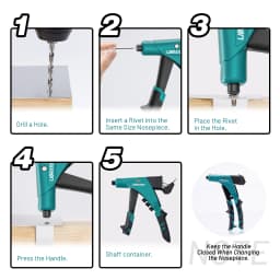 LIBRATON 185PCS Protable Heavy Duty Riveter Set Manual Riveting Tool Set with Shaft Container for Metal, Wood and Plastic