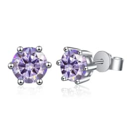 TY D Color Brilliant Round Cut Lab Moissanite Dia Stud Earrings For Women 925 Sterling Silver Plated Wedding Fine Jewelry Gift