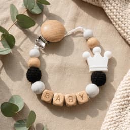 2026 Personalized Baby Pacifier Clip Custom Name Wooden Dummy Chain Silicone Teether Holder BPA Free Baby Shower Gift