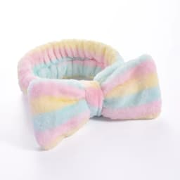 Stripe Polka Dots Leopard Coral Fleece Soft Headband Cross Top Knot Hairband Women Girls Wash Face Spa Headwear Hair Accessories