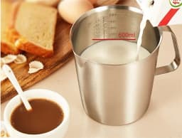 304 Stainless Steel Measuring Liquid Measuring Cups Cup with Inner Scale Design Kitchen Scale Cup Pull Flower Cup Kitchen Tools