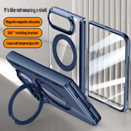 Luxury Transparent 360 Rotate for Magsafe Bracket Case for iPhone Ultra Fold Cover HighDefinition privacy Screen Protector Case