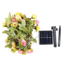 2m 4m 8m LED Rose Fairy Lights Solar Rose String Lights Outdoor Garland For Garden Party Porch Courtyard Terrace Decoration