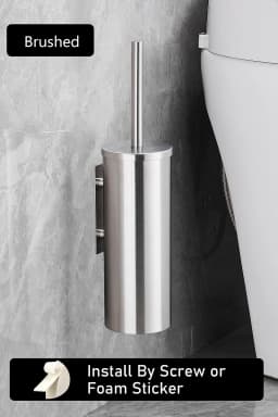 Toilet Brush High Quality Wall Mounted 304 Stainless Steel Cleaning Tools No Drill Bathroom Accessories WB8713