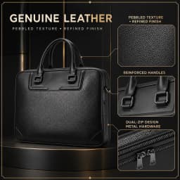 Men's Genuine Leather Briefcase Business Handbag Premium Office Work Commuter Carry Bag Luxury Gift for Men