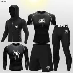 MMA Boxing Sets Kid's Compression Jerseys Boy's Running Jogging Workout Bjj Rashguard Jiu Jitsu Kickboxing Gym Fitness Clothing