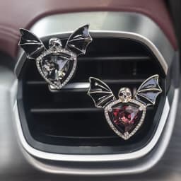 1pc Car Vent Clip Bat Skull Shape Rhinestone Decor Car Air Vent Clip Aromatherapy Perfume Accessory Car Interior Accessories
