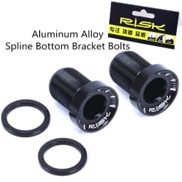 RISK 2pcs M15*19mm MTB BIke Splined Bottom Bracket Bolts Aluminum Alloy Waterproof Dust-proof Cover Bottom Bracket Crank Screws