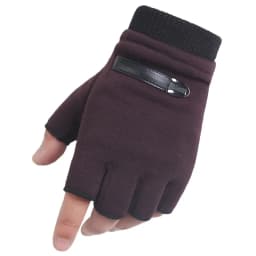 Man Women Winter Keep Warm Plus Velvet Thicken Thin Outdoor Sports Climb Cycling Drive Fitness Half Finger Tactical Gloves Suede