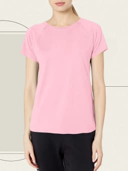 Women’s Quick Dry Short Sleeve Resilience Gym Sports Moisture Wicking Round Neck T-Shirt Training Exercise Gym Sport Shirt