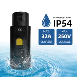 EVqiaoyi Type1 to Type2 EV Adapter 32A 7KW from SAE J1772 Pile to Type2 EV Charging Converter for EU Standard Cars