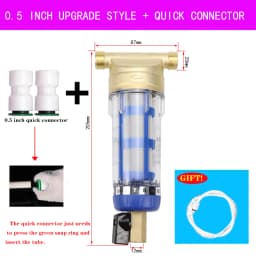 1/2' 3/4' 1' Pre-Filter Stainless Steel Brass Front-Mounted Filter Household Central 40-Micron Water Purification Element