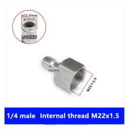 Pressure Washer Coupler 1/4 Inch Stainless Steel Quick Connect Fittings Male Female Accessories With Internal External Thread