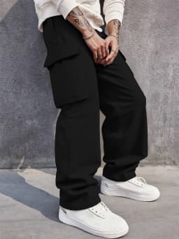 3D Pockets, Street-bombing Workwear, Trendy Functional Lacing, Loose-fitting Casual Pants, Men's Straight-cut Fashion