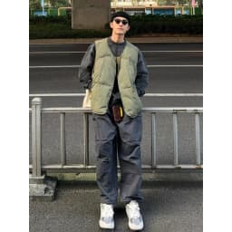 American Retro Thickened Warmth V-neck Cotton Vest Men's Fashion Street Vintage Style No-shoulder Jacket Youth Popularity