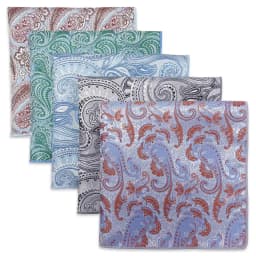 5 Pieces Mens Jacquard Pocket Square Set Multi Styles Handkerchief Suit Pocket Towel Hanky Vintage Business Accessories Gift