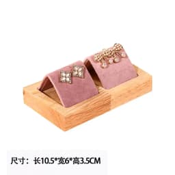 New Solid Wood Pink Velvet Jewelry Display Stand Ring Earrings Bracelet Necklace Watch Pendant Storage Display Stand