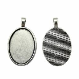 10pcs 18x25mm Inner Size Antique Silver Plated 31 Styles Cameo Cabochon Base Setting Charms Pendant Necklace Findings
