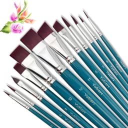 21pcs Professional Face Painting Brush Set with Nylon Bristles, Wooden Handle, Versatile for Watercolor & Embossing