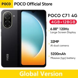 Global Version POCO C71 Smartphone UNISOC T7250 Processor Immersive 6.88" Display 32MP Al Dual Camera 15W Charging 5200mAh