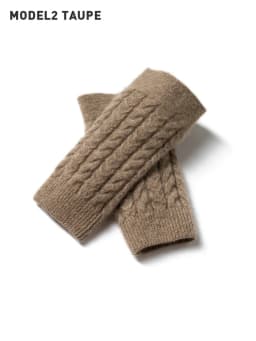 100% Real Cashmere Autumn Winter Thick Cable Gloves Mitten Fingerless Warm Wrist Length Thumb Hole Mitts Classic Female Elegant