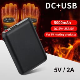 5000mAh Mobile Power Mini Portable Battery Pack for Heated Socks Vests Scarves Gloves Belts Warming Patch USB DC Output 5V2A