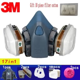 17 in 1 3M 7502 Dust Gas Respirator Half Face Dust Mask For Painting Spraying Organic Vapor Chemical Gas Filter Work Safety