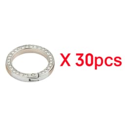 5-30pcs Bling Rhinestone Spring O-Rings round Hooks Clip Carabiner Buckle for DIY Keyrings Handbag Purse Car Keychain Accessory