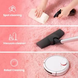 VIKAMA Pink Bedroom Carpet - Soft and Plush for Home Decor - Living Room, Dorm Room Floor Mat - Bedroom Side Rug