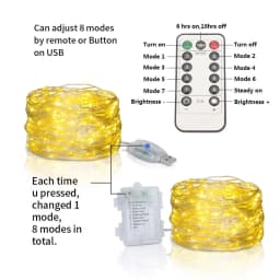 5M/10M/20M LED String Fairy Lights USB/Battery Box Remote Garland Copper Wire For Birthday Christmas Wedding Party Decor Lamps