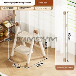 2-3 Step Folding Ladder Chair Carbon Steel High-Strength Kitchen Step Stool Multifunction Storage Shelf Flower Pot Stand