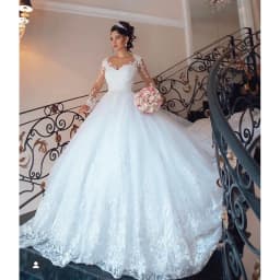 Customized White O-Neck Appliques Wedding Dress 2026 Ball Gown Floor Length Sweep Train Tulle Zipper Custom Made Bridal Gown