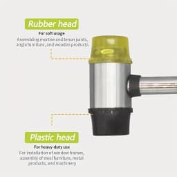 PHYHOO Dual Head Jewelry Mallet Soft Rubber Plastic Hammer for Ring Sizing Leather Craft Woodworking and Flooring Tools