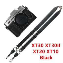 Litchi Skin PU Leather Half Case for Fujifilm Fuji XT50 XS10 XS20 XT30 XT30II XT20 XT10 XT5 XM5 Battery Opening Cover With Strap