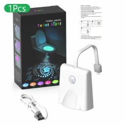 Toilet Night Light Motion Sensor Light with Star Projector 7 Color Rechargeable Decoration LED Night Lamp For Bathroom Washroom