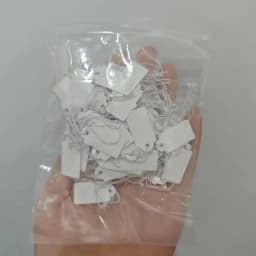 100pcs/lot Jewelry Small Tags Square Blank Tags Card Cowhide Elastic Thread Hanging Tags Price Tag Jewelry Display Marking Label