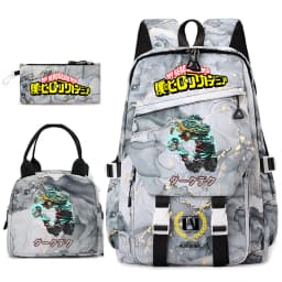 My Hero Academia Anime Print School Backpack Set for Girls Casual Lightweight Student Bookbag with Lunch Bag Pencil Case