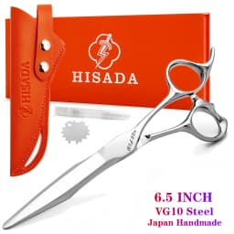 HISADA New Barber Scissors, 6.3-7.0 inch Professional Hair Cutting Scissors, Blind Hole Design Salon Scissors, Ergonomic Comfort