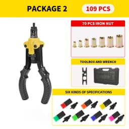 Hand Rivet Nut Gun Insert threaded Mandrels Manual Riveters Nut Gun for Riveting Rivnut Tool M3 M4 M5 M6 M8 M10 M12 Nuts Toolbox