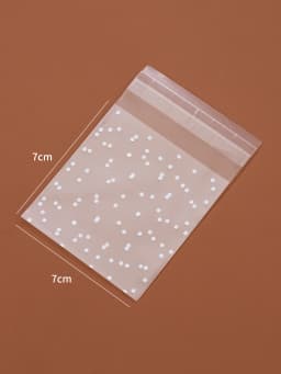 100pcs Plastic Transparent Packaging Cellophane Bags White Snowflake Dot Gift Bag DIY Self Adhesive Candy Cookie Pouch for Party