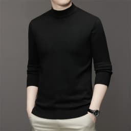 7 Colour Men's Half High Neck Long Sleeved Solid Color Sweater Soft, Warm and Comfortable Top with a Base