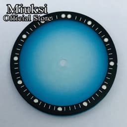 Miuksi 28.5mm black blue white transparent dial plastic movement bezel fit NH35 NH36 NH38 NH39 NH70 NH72 movement